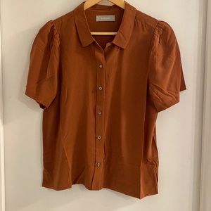 Everlane Clean Silk puff Sleeve shirt. Out of stock everywhere!